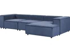 ARDAL 4 personers Hjørnesofa modul Venstrevendt Mørkeblå Fløjl
