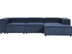 ARDAL 4 personers Hjørnesofa modul Venstrevendt Mørkeblå Fløjl