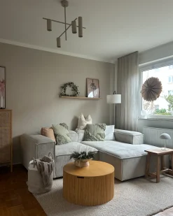ARDAL 3 personers Hjørnesofa modul Venstrevendt Brungrå Fløjl med fodskammel