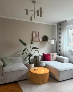 ARDAL 3 personers Hjørnesofa modul Venstrevendt Brungrå Fløjl med fodskammel