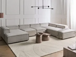 ARDAL 5 personers Hjørnesofa modul Venstrevendt Brungrå Fløjl