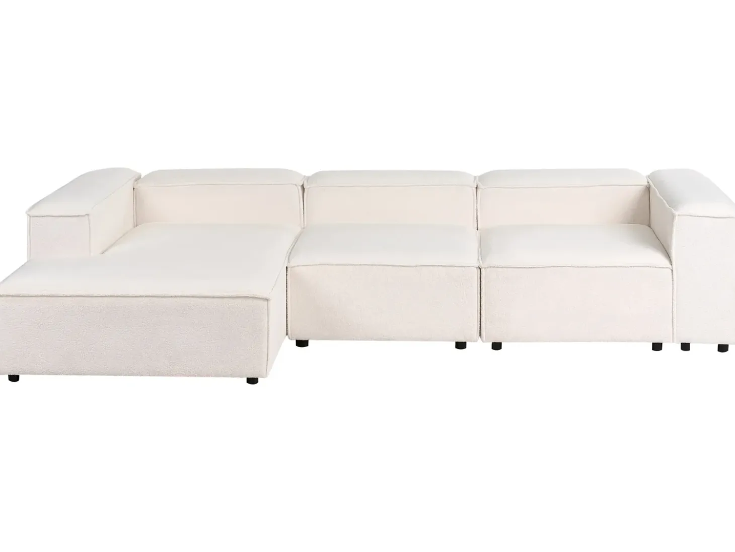 ARDAL 4 personers Hjørnesofa modul Højrevendt Cremehvid Boucle