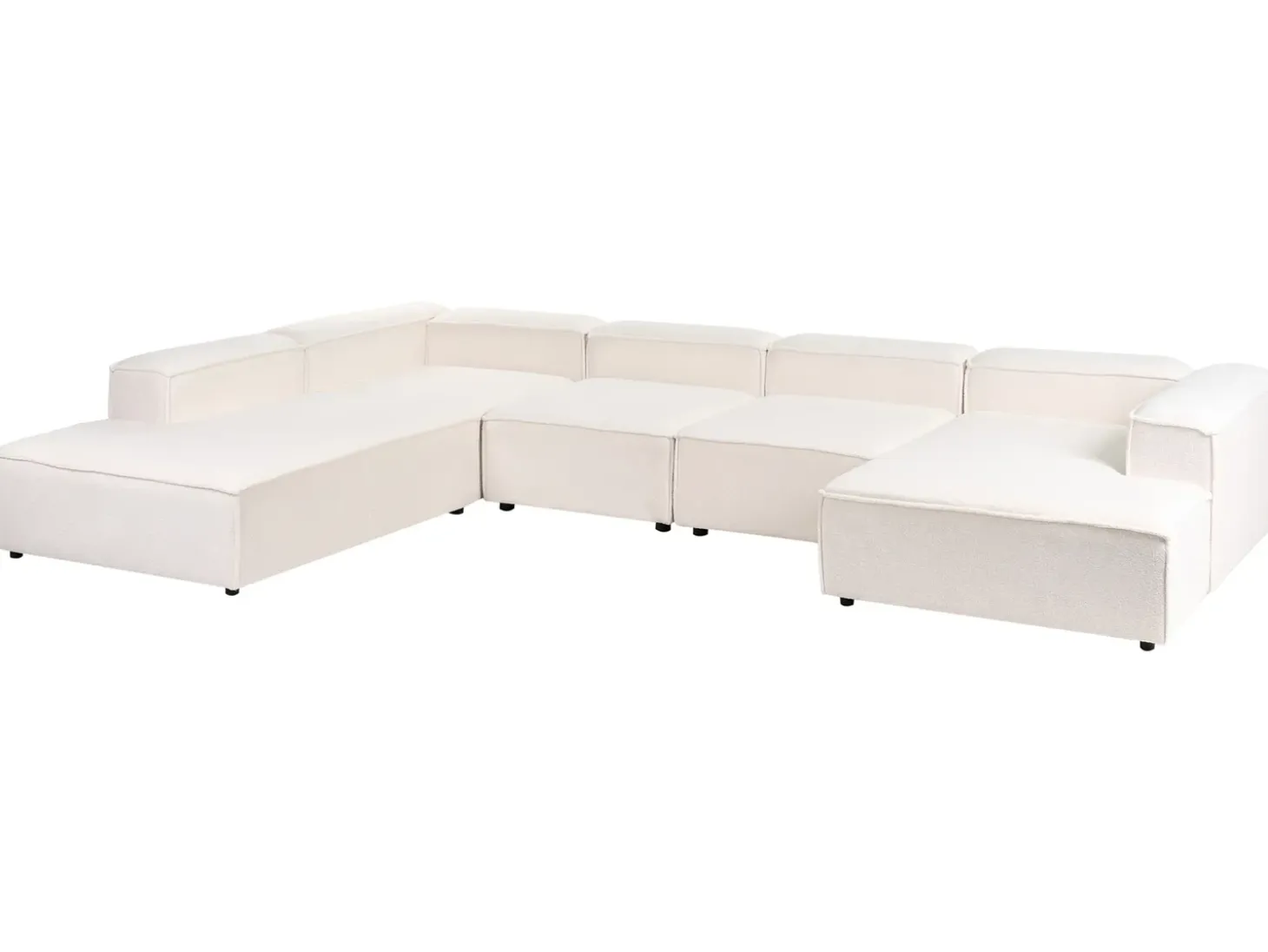 ARDAL 5 personers Hjørnesofa modul Højrevendt Cremehvid Boucle