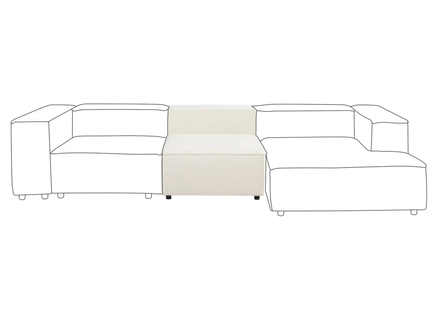 ARDAL Stol Modul Cremehvid Boucle