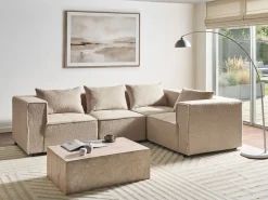 AXEBO 4 personers Hjørnesofa modul Venstrevendt Beige Boucle
