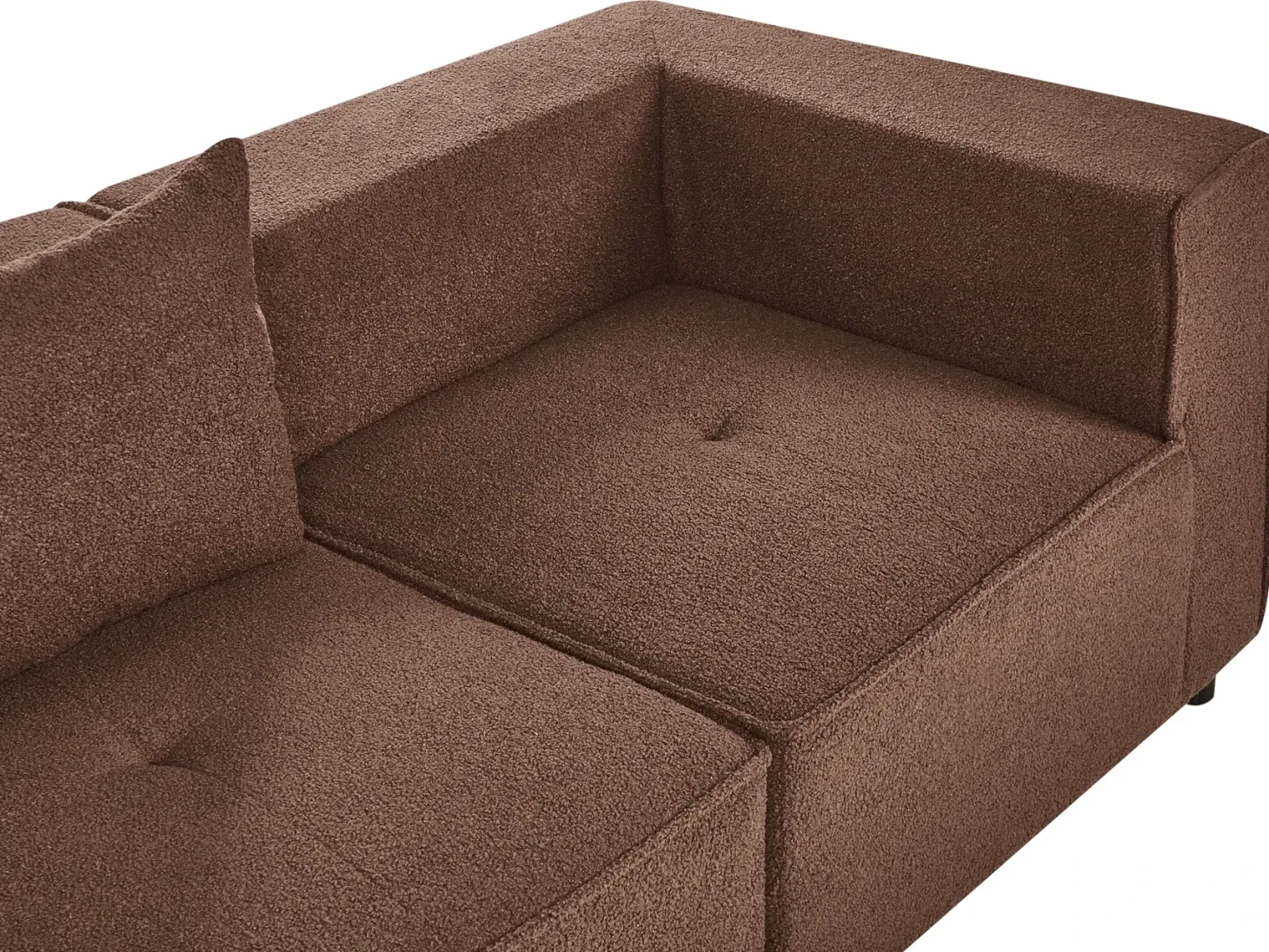 AXEBO 4 personers Hjørnesofa modul Højrevendt Brun Boucle