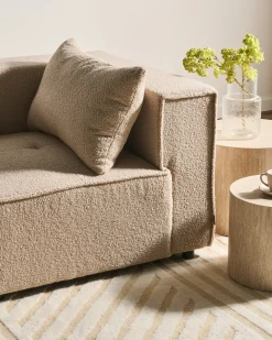 AXEBO 4 personers Hjørnesofa modul Højrevendt Beige Boucle