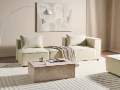 AXEBO 8 personers U-formet modulsofa Cremehvid Boucle