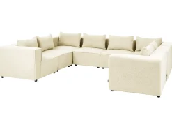 AXEBO 8 personers U-formet modulsofa Cremehvid Boucle
