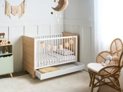 Babyseng med opbevaringsskuffe GUNNAR 60 x 120 cm Hvid