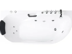 Badekar med massage SAYULA Højrevendt 170 x 80 cm Hvid