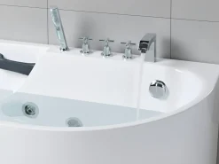 Badekar med massage SAYULA Højrevendt 170 x 80 cm Hvid