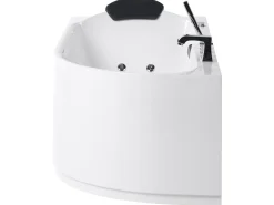 Badekar med massage SAYULA Højrevendt 170 x 80 cm Hvid