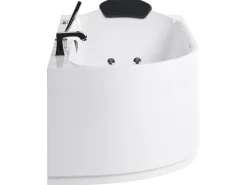 Badekar med massage SAYULA Venstrevendt 170 x 80 cm Hvid
