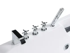 Badekar med massage SAYULA Venstrevendt 170 x 80 cm Hvid