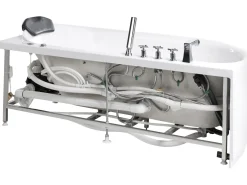 Badekar med massage SAYULA Venstrevendt 170 x 80 cm Hvid
