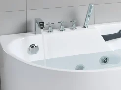 Badekar med massage SAYULA Venstrevendt 170 x 80 cm Hvid
