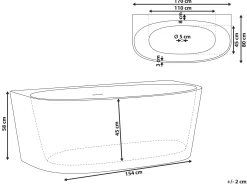Badekar PARNAIBA 170 x 80 cm Hvid