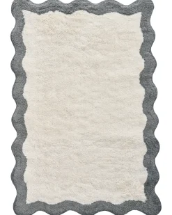 Bademåtte NANGAL Grå/beige 60 x 90 cm Bomuld