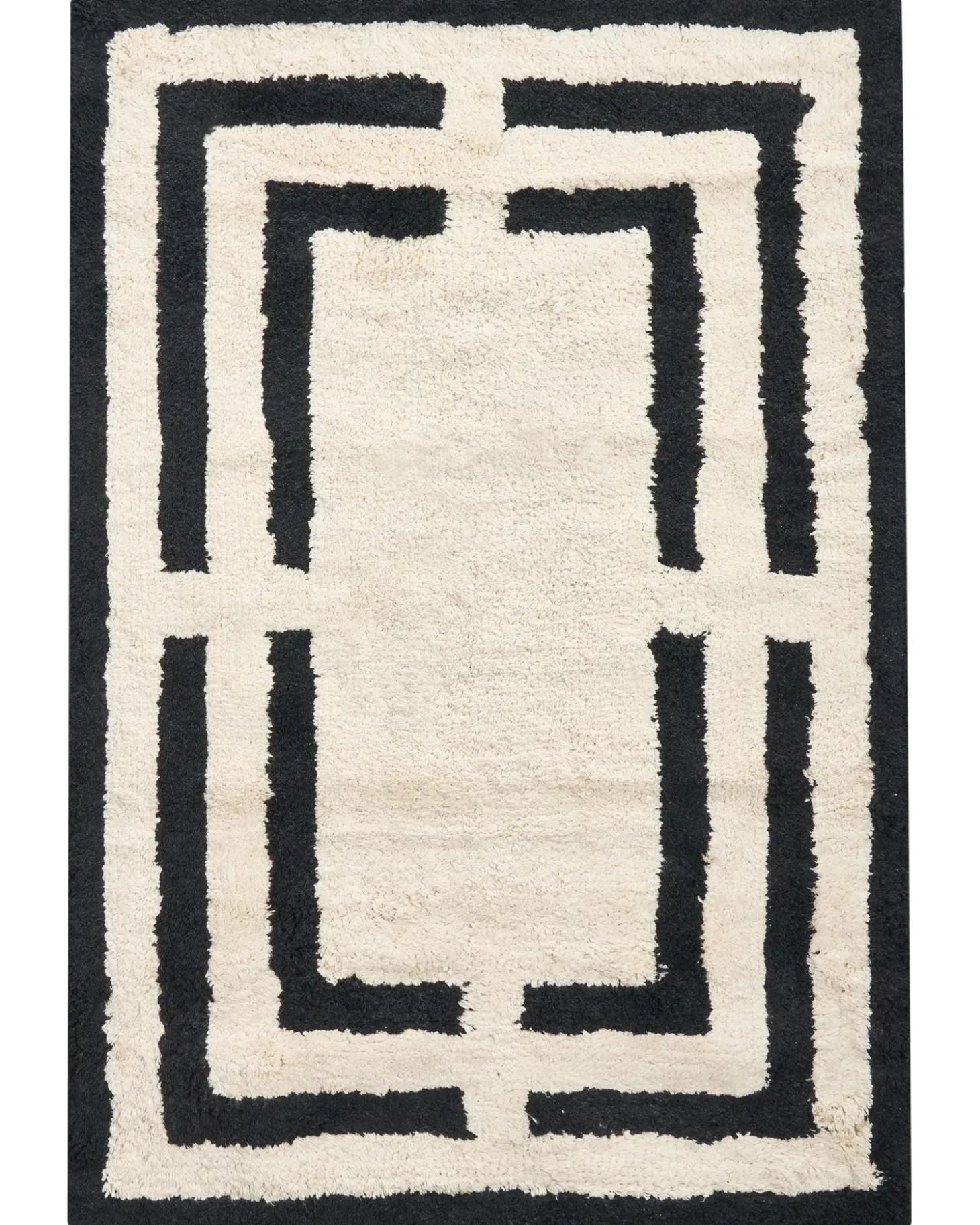 Bademåtte RISALU Sort/beige 60 x 90 cm Bomuld