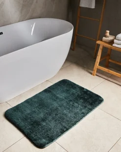 Bademåtte URLANA Mørkegrøn 60 x 90 cm Mikrofiber