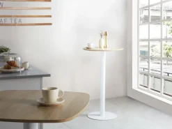 Barbord MORELLA Lysebrun/hvid 60 cm 60 cm