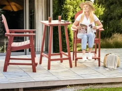 Barbord til have ADIRONDACK 60 cm 59 cm Syntetisk materiale Rød
