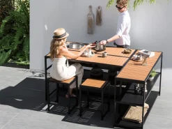 Barbord til have AVETRANA 150 cm 50 cm Sort