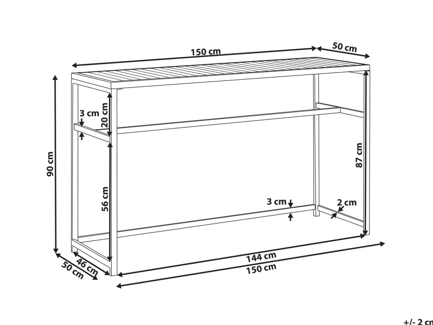 Barbord til have AVETRANA 150 cm 50 cm Lysegrøn