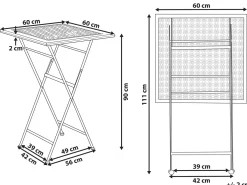 Barbord til have BORMIO 60 cm 60 cm Metal Sort