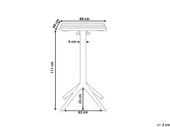 Barbord til have LEMNOS 60 cm 60 cm Sort