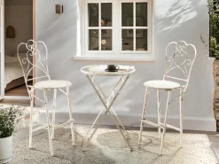Barbord til have TRIESTE 60 cm 60 cm Metal Lys Beige