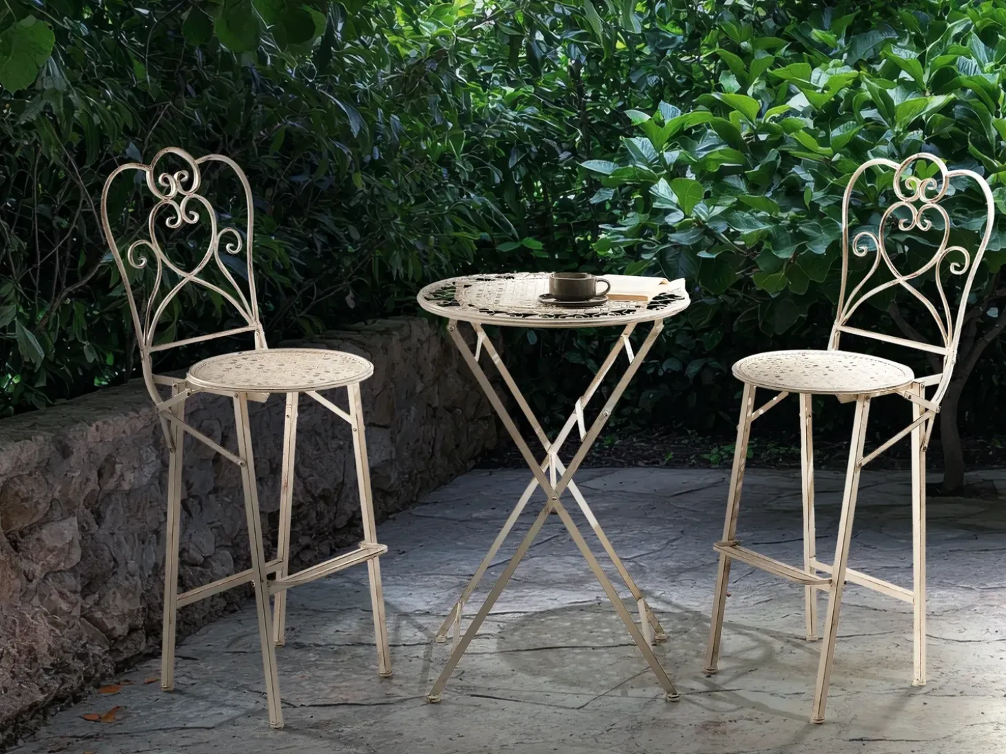 Barbord til have TRIESTE 60 cm 60 cm Metal Lys Beige