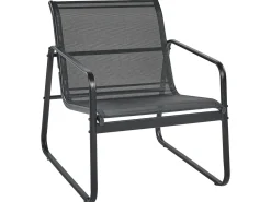BARREA 4 personers Loungesæt med bord Sort Metal