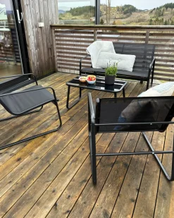 BARREA 4 personers Loungesæt med bord Sort Metal