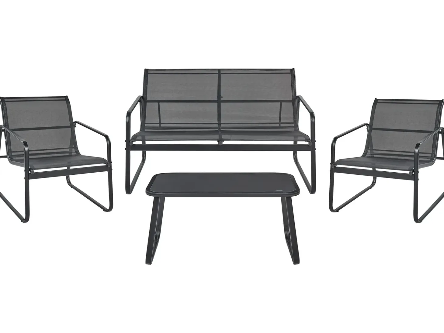 BARREA 4 personers Loungesæt med bord Sort Metal