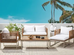 BERMUDA 4 personers Loungesæt med bord Brun Akacietræ