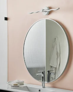 Billede og spejl LED-lys AILETTE Metal Hvid