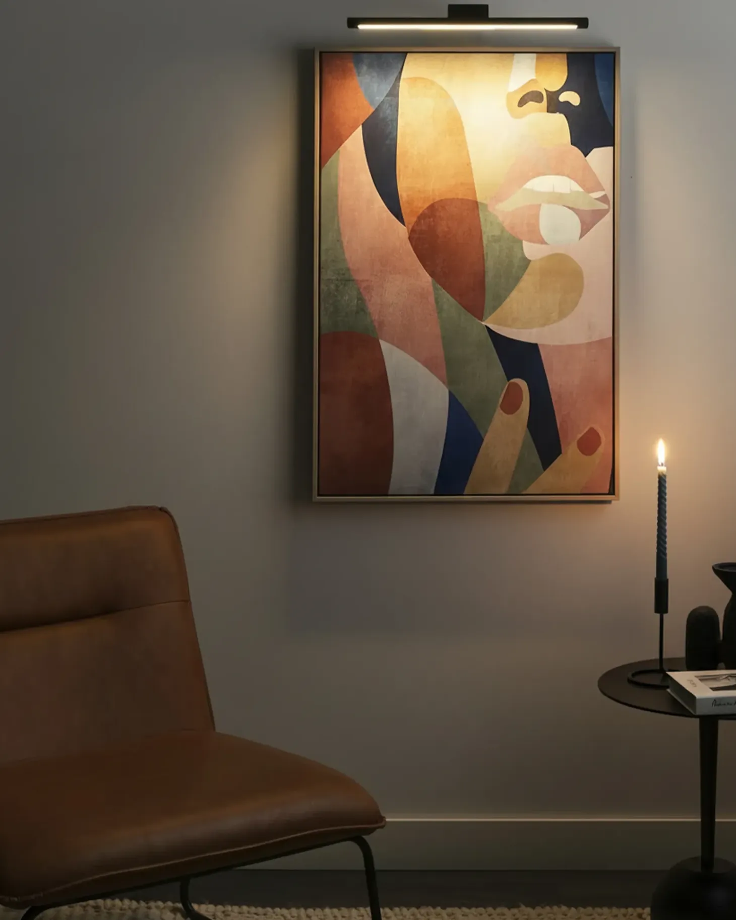 Billede og spejl LED-lys CASAL Metal Sort