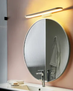 Billede og spejl LED-lys MIDOU Metal Hvid