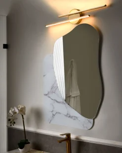 Billede og spejl LED-lys TOUQUES Metal Guld