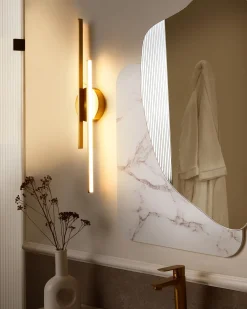 Billede og spejl LED-lys TOUQUES Metal Guld