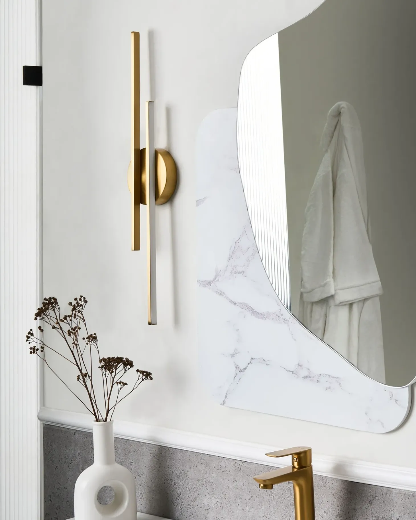 Billede og spejl LED-lys TOUQUES Metal Guld
