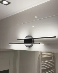 Billede og spejl LED-lys TOUQUES Metal Sort