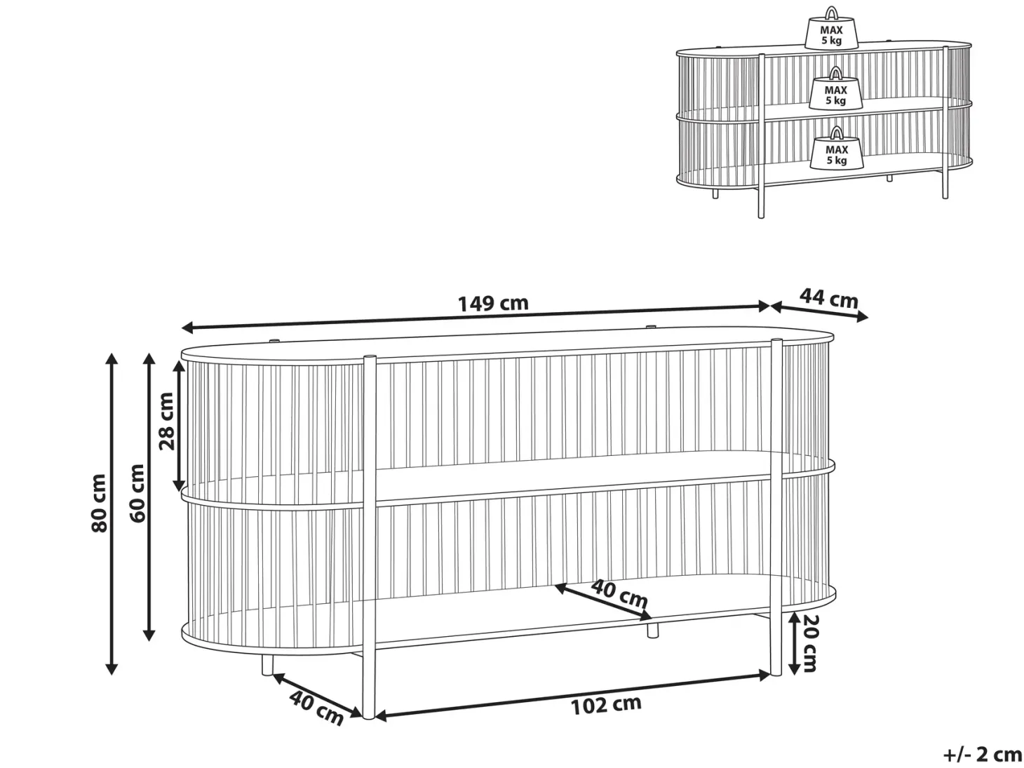 BIRSON 80 cm Sort