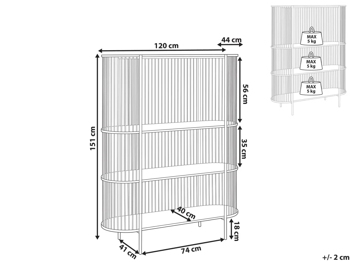 BIRSON 151 cm Sort
