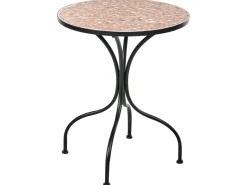 Bistro bord ADRANO 60 cm 60 cm Terrazzo effekt Metal Sort