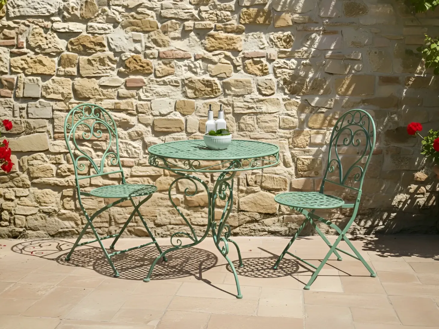 Bistro bord ALBINIA 70 cm 70 cm Metal Grøn