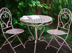 Bistro bord ALBINIA 70 cm 70 cm Metal Lyserød