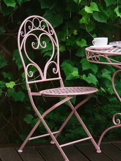 Bistro bord ALBINIA 70 cm 70 cm Metal Lyserød
